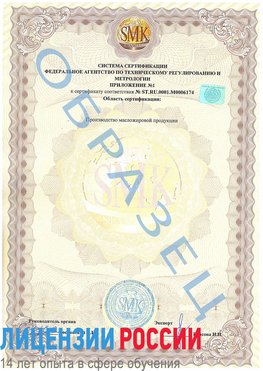 Образец сертификата соответствия (приложение) Ачинск Сертификат ISO 22000